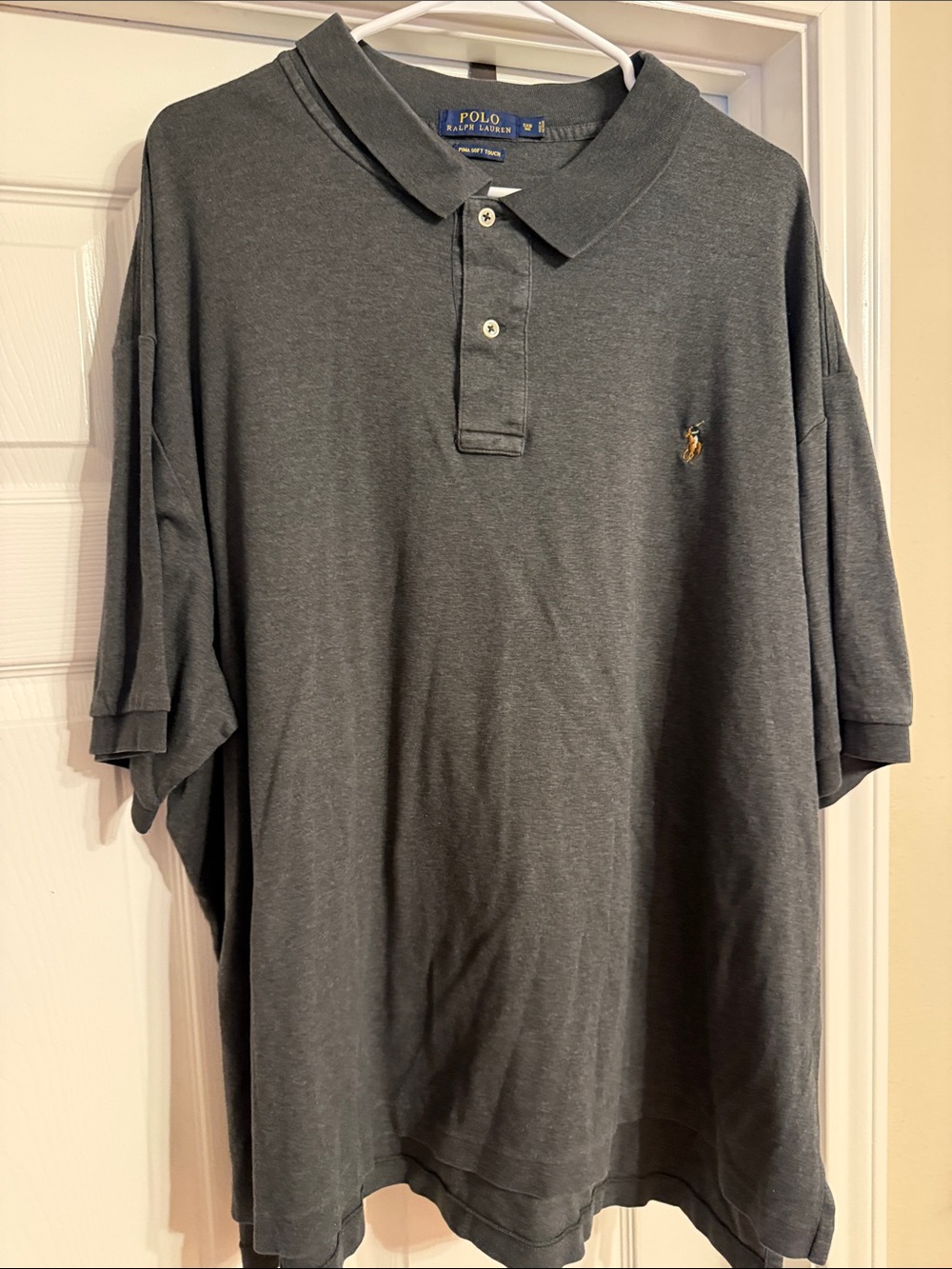 Polo by Ralph Lauren Men’s Charcoal Gray Polo with Embroidered Pony